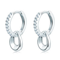 IOGOU Moissanite Hoop ต่างหูสำหรับผู้หญิง925เงินสเตอร์ลิง D VVS1รอบ1.3มม. เพชร Dangle ต่างหูแนวโน้ม2023เครื่องประดับ Fine