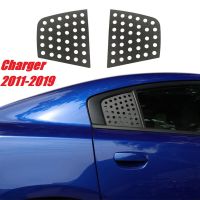 2Pcs Rear Window Triple-cornered Glass Quarter Trim Cover for Dodge Charger 2011-2019 Black