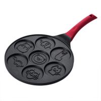 2021 Seven-Hole Frying Pot Thickened Omelet Pancake Pan Animal Pattern Silicone Non-slip Handle Steak Pan Breakfast Maker Tools