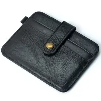 Men Genuine Leather Minimalist Slim Wallet Small Credit Card Purse Mini Money Bag Pouch
