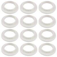12pcs E14 Desk Lamp Accessories White Multifunctional Home Office Adapter Plastic Lampshade Reducer Ring For Bedside Replacement