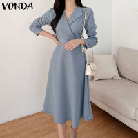 (จัดส่งฟรี)Fancystyle VONDA ชุดเดรสสำหรับสาวออฟฟิศ,ชุดกระโปรงลำลองธุรกิจเปิดปก