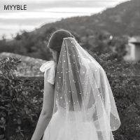 Beautiful Long Pearl Veil One Layer 3M Bridal Veil Cathedral 3 Meters Ivory Wedding Veil with PearlsMYYBL 2020 Bride Accessories Hair Accessories