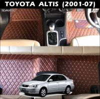 พรมปูพื้นรถยนต์ 6D TOYOTA ALTIS (2001-06) หน้าหมู พรม6D QX สวยงาม เข้ารูป เต็มคัน 3ชิ้น