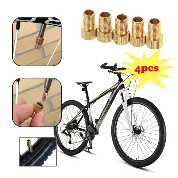 4PCS Aluminum Alloy Bike Valve Adapter Convert Presta To Schrader Valve  Bicycle Pump Air Nozzle Tube Tools cycling accesories