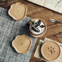 Creative bear paw coaster mug mugs tea cup coffee cup insulation pad beech solid wood coaster anti-scalding pad drop shipping