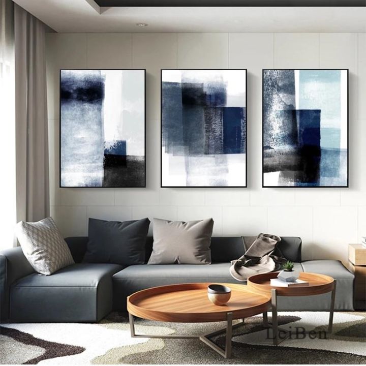 นอร์ดิกภาพวาดนามธรรม-minimalist-decor-blue-gradient-graffiti-โปสเตอร์-wall-art-ภาพผ้าใบสำหรับ-home-quadros-ตกแต่ง