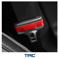 เข็มขัดนิรภัยรถ TPIC Trim สติ๊กเกอร์สำหรับ Ford Mustang 2015-2023 Alcantara แผ่นตกแต่งห่วงนิรภัยสำหรับปีนเขาอุปกรณ์ตกแต่งภายใน