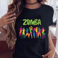 เสื้อยืดสีดำพิมพ์ลาย Love Zumba Dance ฤดูร้อนแฟชั่น