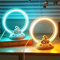 Resin Astronaut Statue Bicycle Ambient Light Quicksand Painting Home Decor Room Office Desktop Decoration Presents Boy Gift Night Lights