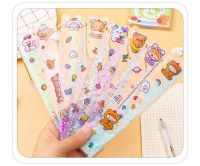【YP】 Kawaii Quicksand Ruler Ins Scale Multi-Function Pendant 15Cm Student Stationery