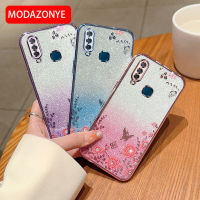 สำหรับเคสโทรศัพท์ VIVO Y17เคส Y15แบบนิ่มรูปผีเสื้อดอกไม้ Bling กากเพชรสำหรับ VIVO Y12เด็กผู้หญิง