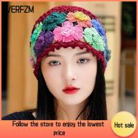 VERFZM SHOP โหลออก หมวกกลวงเป่าโถว ถักด้วยมือ กับดอกไม้สี หมวกสำหรับจิตรกร ศิลปะสำหรับเด็ก ระบายอากาศได้ระบายอากาศ หมวกบีนนี่โครเชต์ ฤดูใบไม้ผลิฤดูใบไม้ผลิ