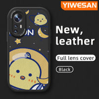 YIWESAN เคสสำหรับ Xiaomi 12 Lite 12 Pro เคสลายการ์ตูนน่ารักนาซ่าลูกเจี๊ยบอวกาศนักบินอวกาศดีไซน์ใหม่โทรศัพท์ฝาปิดเลนส์นุ่มหนังกล้องเคสป้องกันแบบบางเคสกันกระแทก