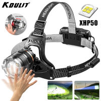 XHP50 Induction Headlamp Multifunctional Zoom Headlamp USB Rechargeable Outdoor Camping Night Fishing Riding Multigear Mode