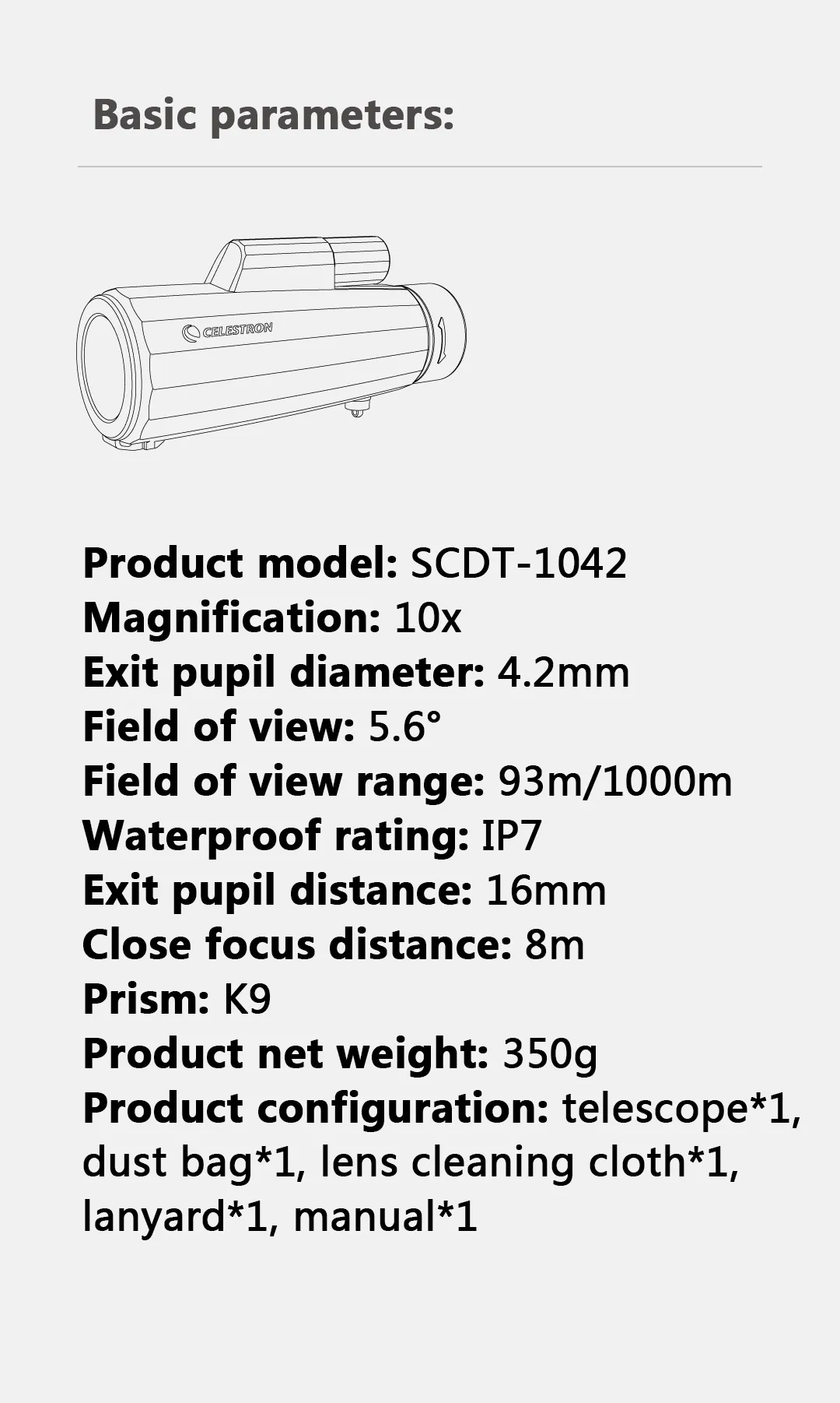 Xiaomi CELESTRON 10X HD Geometric Monocular Telescope Large Wide Angle Monocular