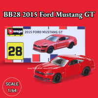 Bburago 1:64 Mini รถรุ่น,BB28 2015 Ford Mustang GT Scale โลหะ Diecast Miniature Art รถคอลเลกชันของเล่น