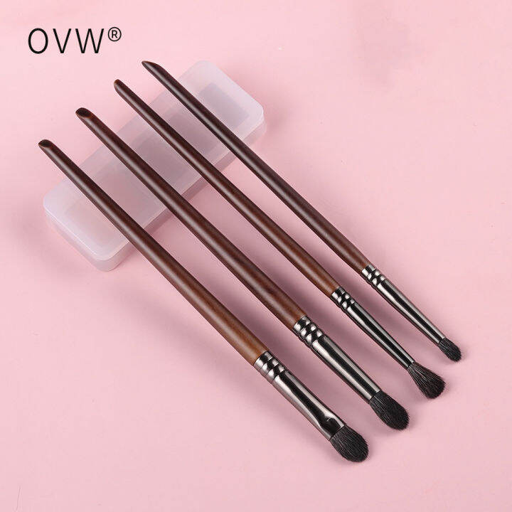 OVW 4pcs Goat Hair Makeup Eyeshadow Brushes Set Blending Brush