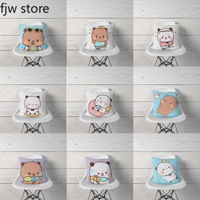 ๑✻⊕ Cute Anime Bear Pillow Cover Red Panda Boob Pillow Cover Sofa Chair Bedside Cushion Cover Childrens Room Home Decoration