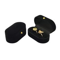 Velvet Couple Double Slots Ring Box Earrings Case Jewelry Storage Gift Holder Organizer Wedding Engagement Ring Case Wholesale