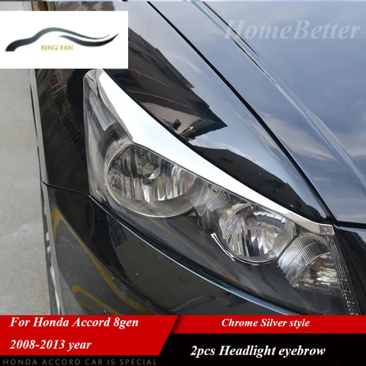 XINFAN Eyebrows cover chrome headlights. 2 chrome headlights For Honda