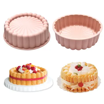 1pc Charlotte Cake Baking Pan, Multicolor Silicone Round Cake Mold