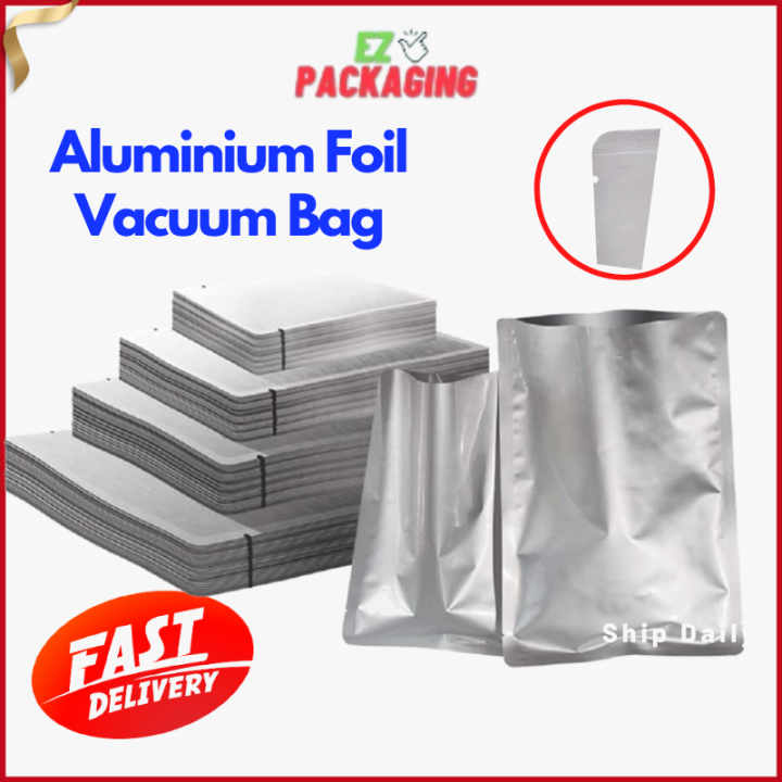 EzPackaging 50pcs Aluminum Foil Vacuum Pouch Bag Aluminum Vacuum Bag Vacuum Sealer Bag food bag