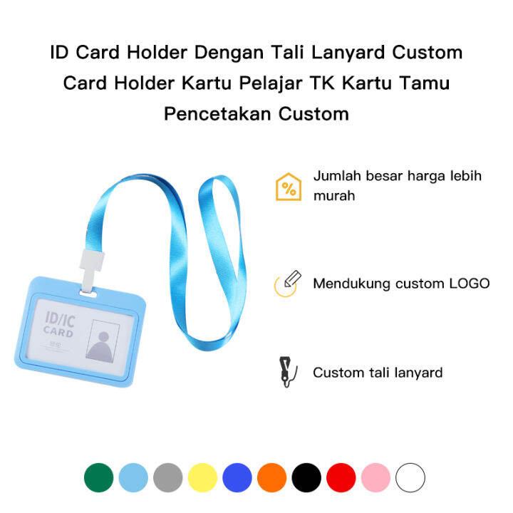 ID Card Holder Dengan Tali Lanyard Custom Card Holder Kartu Pelajar TK