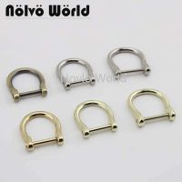 20-100pcs 1.6cm 2cm 7 Colors screw opened horseshoe buckledetachable D Shape Screw for bags purse top handle