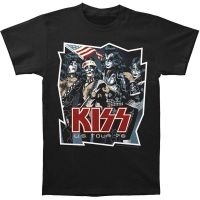 เสื้อยืด6XL 4XL 5XL ลาย Kiss Glom Hord Rock Bond Music Group Us Tour 76เสื้อยืดผู้ชายฟิตเนส Cosuol-Block ขนาดพิเศษของขวัญที่ดีที่สุด