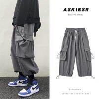 2021SS new casual cargo pants men women Korean trend sport ankle-length bottom preppy all-match techwear overalls loose trousers