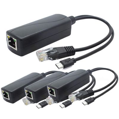 4-Pack 5V PoE Splitter, 48V to 5V 2.4A Adapter with Micro-USB Plug, for IP Camera,Tablets,for Raspberry Pi and More