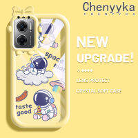 เคส Chenyyka สำหรับ Xiaomi Redmi 10 5G Redmi Note 11E 5G Redmi 11 Prime 5G เคสการ์ตูนน่ารักลายมนุษย์อวกาศกันกระแทกหลากสีเคสโทรศัพท์โปร่งใสสร้างสรรค์เคสกรอบซิลิโคนอ่อนนุ่มป้องกันเลนส์กล้องถ่ายรูปลายสัตว์ประหลาดน้อยน่ารัก