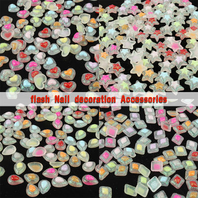 New Japanese Nail Art Accessories Drop Rhombus Five-pointed Star Heart Shaped Wild Candy Color DIY 3D Nail decoration Accessorie
