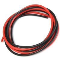 สายซิลิคอนสีแดงสีดำ1เมตร + สาย12AWG 14AWG 22AWG สายเคเบิลซิลิโคนซิลิกาเจลนุ่มกันความร้อน24ก.ม.