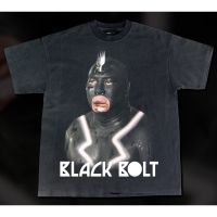 ? เสื้อยืดพรีเมี่ยมเสื้อยืดผ้าฝ้าย Black Bolt โหน่ง -  Bootleg T-Shirt