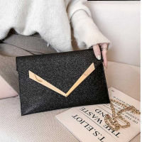 Clutches Bags Sequin V-shaped Black Frosted Envelope Bag Single Shoulder Oblique Cross Womens Bag Fashion HandBags