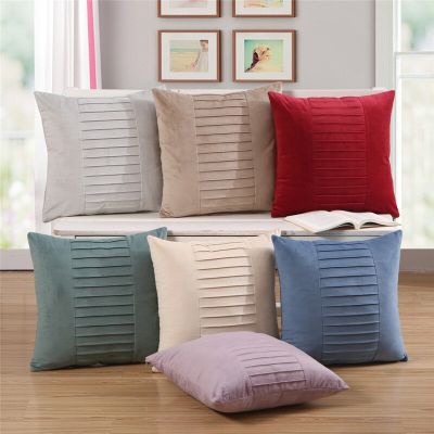 45x45cm Solid Color Soft Plush Sofa Cushion Cover Car Seat Office Home Bedroom Decor Pillow Case