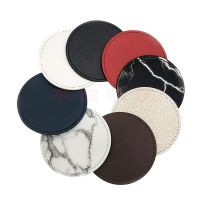 High-end MUJI 10CM round eco-friendly leather coaster leather plate mat PU/PVC high-end heat insulation mat placemat manufacturer can be customized