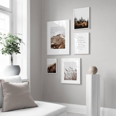 Nordic Forest Mountain Landscape Wall Art พิมพ์-โปสเตอร์และภาพพิมพ์นอร์ดิกที่สมบูรณ์แบบสำหรับตกแต่งห้องนั่งเล่น