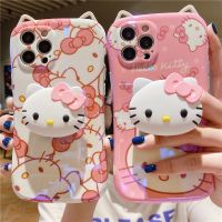 [Chaoke digital branch] Funda De Teléfono Rosa Con Soporte Para iPhone Carcasa Bonita De Hello Kitty Para iPhone 14 12 11 Pro Max XR XS MAX 14Promax