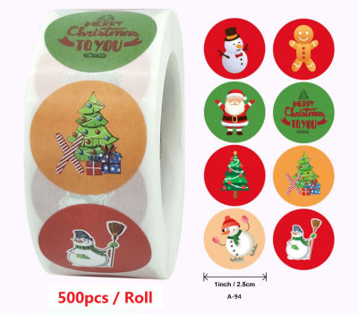 500pcs Merry Christmas Stickers Gold Stamping Small Christmas Label For kid Gift Decor Shop Product Packaging Sticker Decoration