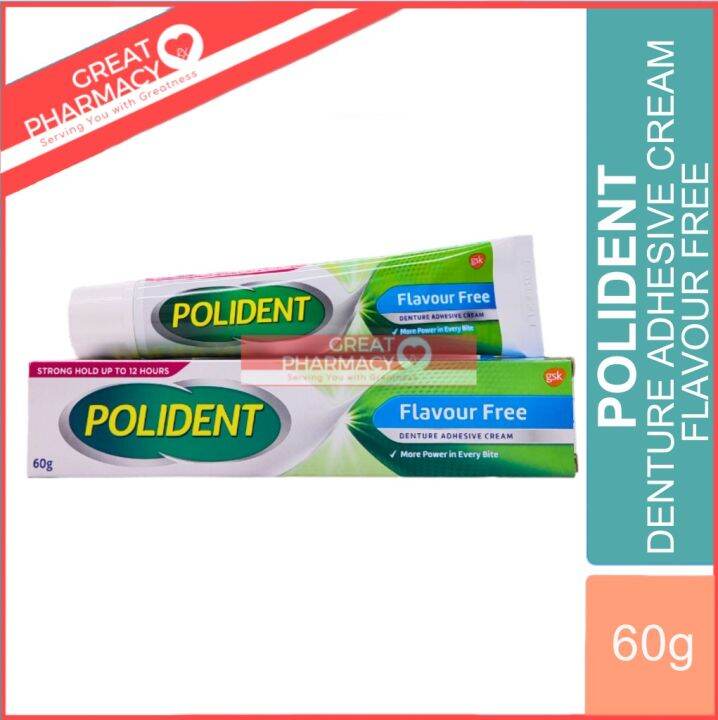 POLIDENT DENTURE ADHESIVE CREAM FLAVOUR FREE 60G Lazada