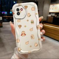 เคสโทรศัพท์นิ่มสาวน่ารักลายคลื่นหมีทำจาก A03CORE ปลอกสำหรับ Samsung A03