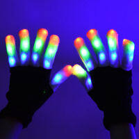 สีสัน Led Luminous ถุงมือเต้นรำเครื่องแต่งกาย Props สำหรับ Halloween Christmas Show Performance