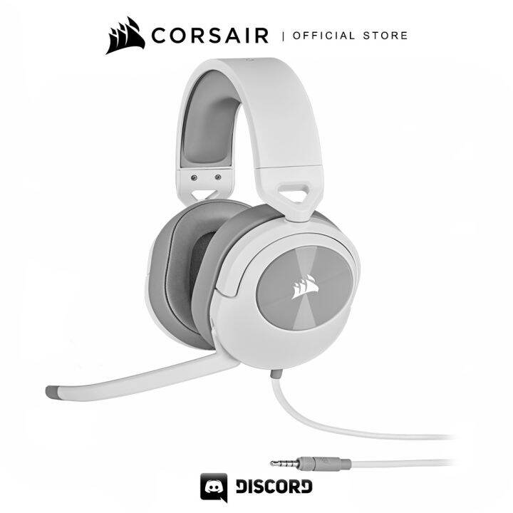 CORSAIR Headset HS55 STEREO Wired Gaming Headset — White (AP) Lazada
