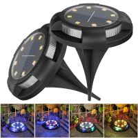 【LZ】♛▥๑  Solar Power Disk Light Jardim ao ar livre Subterrâneo Deck Spotlight Enterrado Lâmpada LED Decoração 12LED