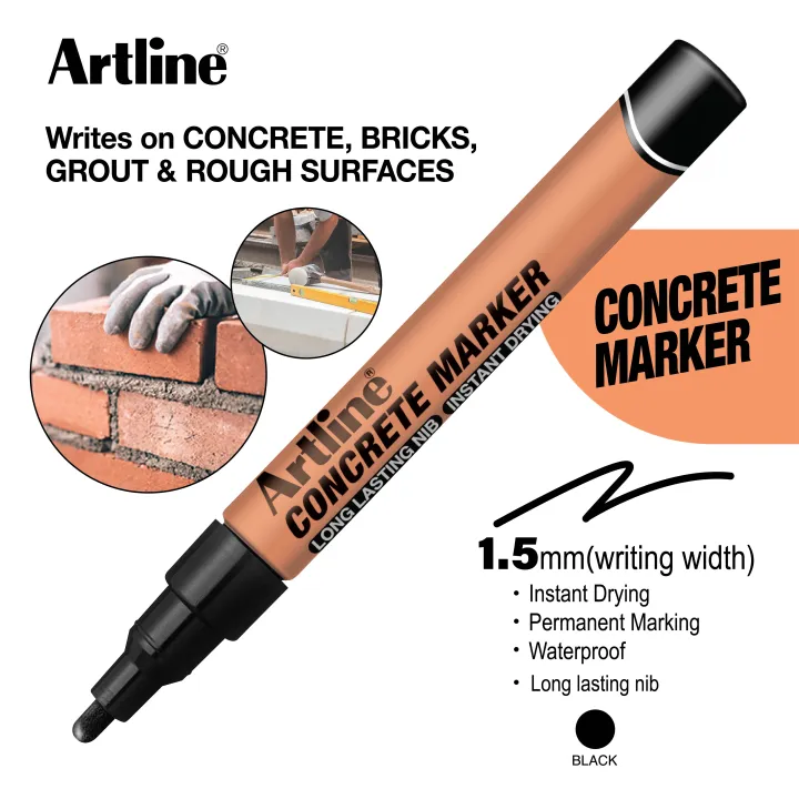 Artline Concrete Marker Black ink Lazada