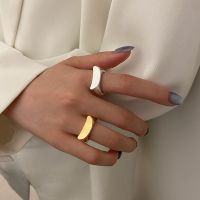 [COD] European and geometric gold ring temperament simple girl opening adjustment index finger