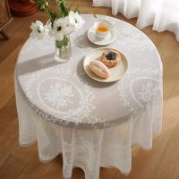 ；‘。、’ Lace Tablecloth Romantic Hollow White Gauze Dining Table Cover Nordic Table Cloth Pastoral Coffee Desk Decorations Picnic Mat